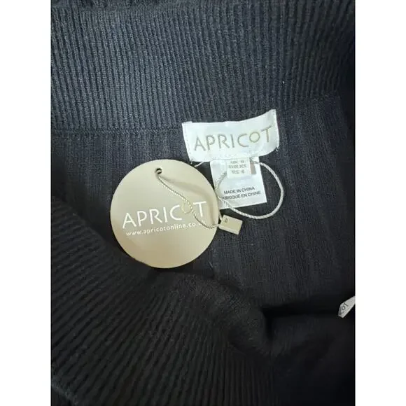 NWT Apricot Black Ribbed Pencil Sweater Skirt #1203 Size XS - Picture 4 of 4